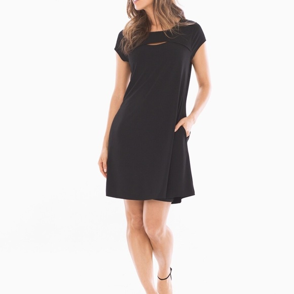 Soma Dresses & Skirts - Soma Crepe Peekaboo Black Dress